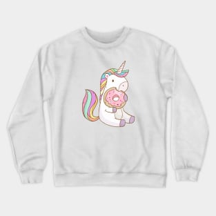 Unicorn with Donut Crewneck Sweatshirt